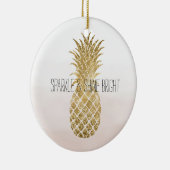 Perzikkrem Glitter Glitzy Pineapple Sparkle Keramisch Ornament (Rechts)