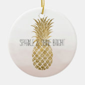 Perzikkrem Glitter Glitzy Pineapple Sparkle       Keramisch Ornament (Voorkant)