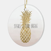 Perzikkrem Glitter Glitzy Pineapple Sparkle       Keramisch Ornament (Links)