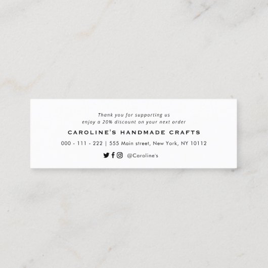 perzikleestekel dank u tussenvoegsel mini visitekaartje (Achterkant)