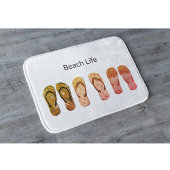 Perzikleven en Rode Teenslippers Badmat