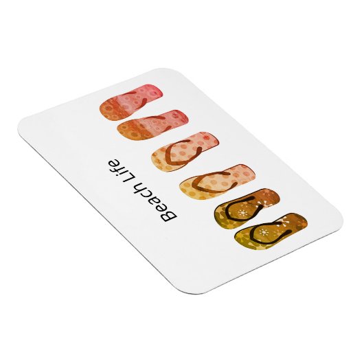 Perzikleven en Rode Teenslippers Magneet (Rechterzijde)