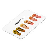 Perzikleven en Rode Teenslippers Magneet (Linkerzijde)