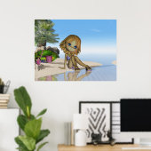 Perzikleven, maanies klein collectie taart poster (Thuiskantoor)