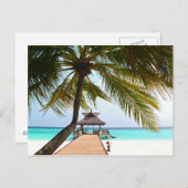 Perziklopen, Cabana, Palmboom, Maldiven Briefkaart (Voorkant / Achterkant)