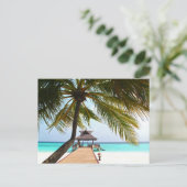 Perziklopen, Cabana, Palmboom, Maldiven Briefkaart (Staand voorkant)