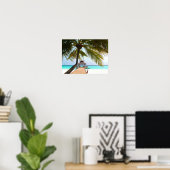 Perziklopen, Cabana, Palmboom, Maldiven Poster (Thuiskantoor)