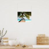 Perziklopen, Cabana, Palmboom, Maldiven Poster (Keuken)