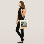 Perzikmanbas en -stoelen, palmbomen, oceanen tote bag (Voorkant (model))