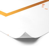 Perzikmarmer, gouden en witte - zittingskaart poster (Hoek)