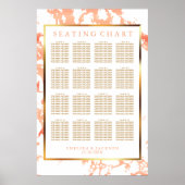 Perzikmarmer, gouden en witte - zittingskaart poster (Voorkant)