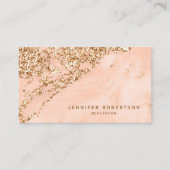 Perzikmarmer met Gold Glitter Visitekaartje (Voorkant)