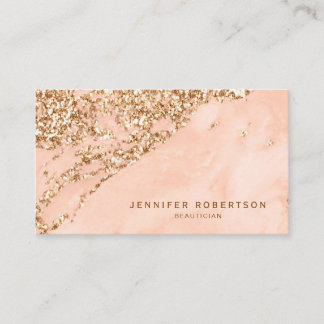 Perzikmarmer met Gold Glitter Visitekaartje