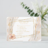 Perzikmarmer met gouden enkels en perzikactus I RSVP Kaartje (Staand voorkant)