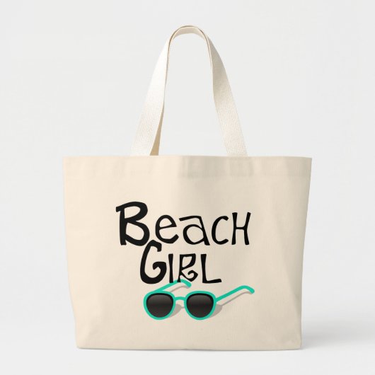 Perzikmeisje met zonnebril grote tote bag (Voorkant)