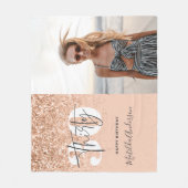 Perzikmeisjes moderne glitterfilm 30 jaar oud  fleece deken (Voorkant)