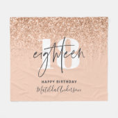 Perzikmeisjes moderne glitterschil 18 jaar  fleece deken (Voorkant (Horizontaal))