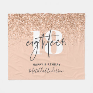 Perzikmeisjes moderne glitterschil 18 jaar  fleece deken