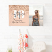 Perzikmeisjes moderne glitterschil 18-jarig decor spandoek (Insitu)