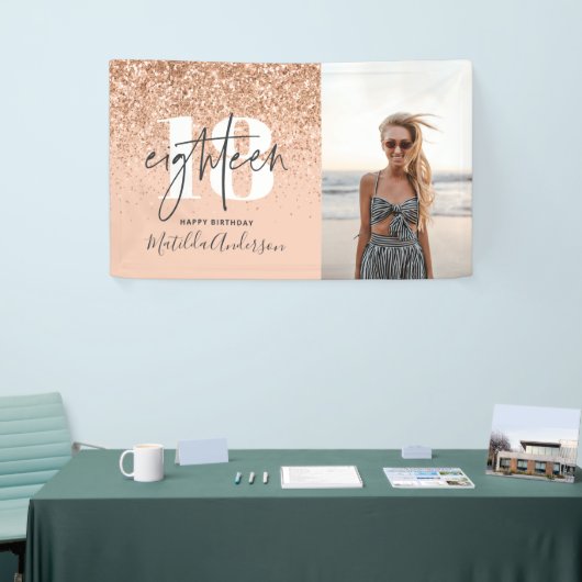 Perzikmeisjes moderne glitterschil 18-jarig decor spandoek (Beurs)