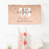 Perzikmeisjes moderne glitterschil 18-jarig decor spandoek (Insitu)