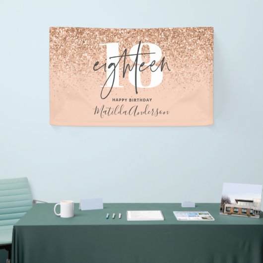 Perzikmeisjes moderne glitterschil 18-jarig decor spandoek (Beurs)