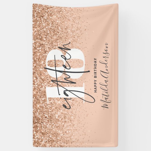 Perzikmeisjes moderne glitterschil 18-jarig decor spandoek (Verticaal)