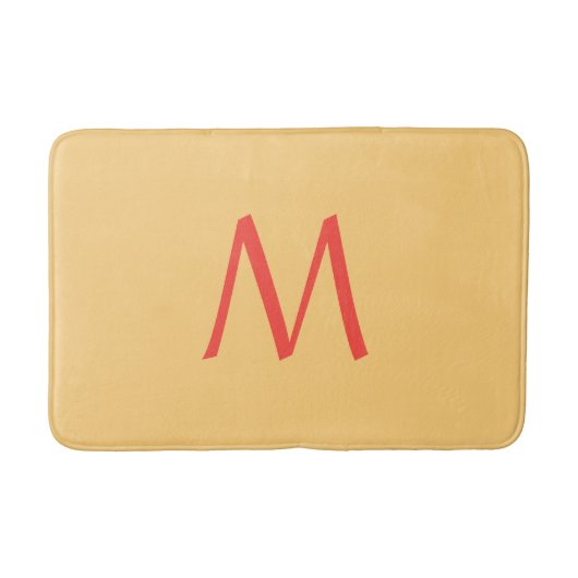 Perzikmonogram geel badmat (Voorkant)