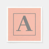 Perzikmonogram Servet (Voorkant)