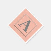 Perzikmonogram Servet (Hoek)