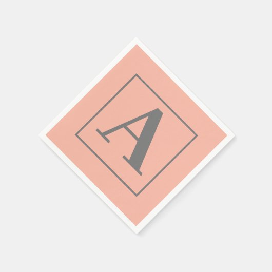 Perzikmonogram Servet (Hoek)