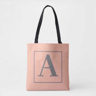 Perzikmonogram Tote Bag