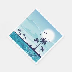 Perziknacht met moonenpalm - oceaan servet