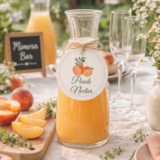 Perziknectar Mimosa Bar Fles Bedankjes Labels