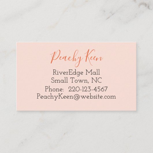 Perzikontwerpstandaard, 3,5-inch x 2,0-inch Visite Visitekaartje (Achterkant)