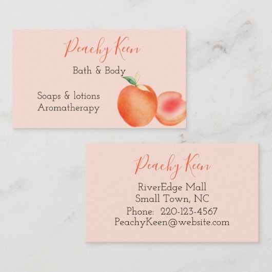 Perzikontwerpstandaard, 3,5-inch x 2,0-inch Visite Visitekaartje (Voorkant / Achterkant)