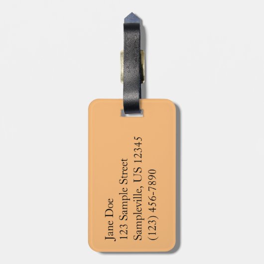 Perzikorchideeën met regendruppels bagagelabel (Achterkant verticaal)