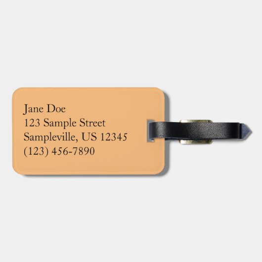 Perzikorchideeën met regendruppels bagagelabel (Achterkant horizontaal)