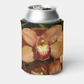 Perzikorchideeën met regendruppels bloemig blikjeskoeler (Blikje Achterkant)