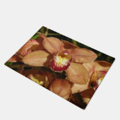 Perzikorchideeën met regendruppels deurmat (Schuin)