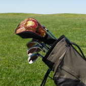 Perzikorchideeën met regendruppels golfheadcover (Insitu)