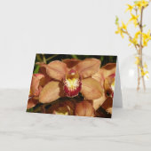 Perzikorchideeën met regendruppels kaart (Gele Bloem)