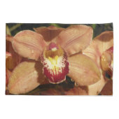 Perzikorchideeën met regendruppels kussensloop (Achterkant)