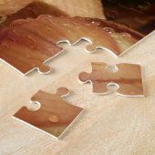 Perzikorchideeën met regendruppels legpuzzel (Zijkant)