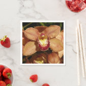 Perzikorchideeën met regendruppels servet (Insitu)