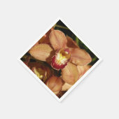 Perzikorchideeën met regendruppels servet (Hoek)