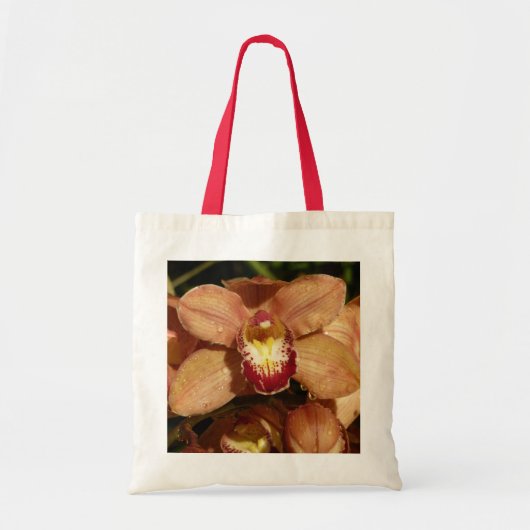 Perzikorchideeën met regendruppels tote bag (Voorkant)