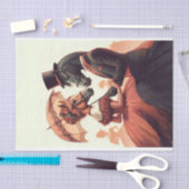  perzikpaard dat ontkoppeling voorstelt tissuepapier (Craft)