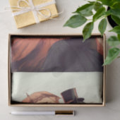  perzikpaard dat ontkoppeling voorstelt tissuepapier (Geschenk)