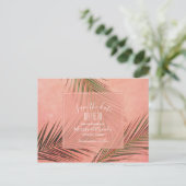 Perzikpalm Beach Weddenschap Save the Dates Briefkaart (Staand voorkant)